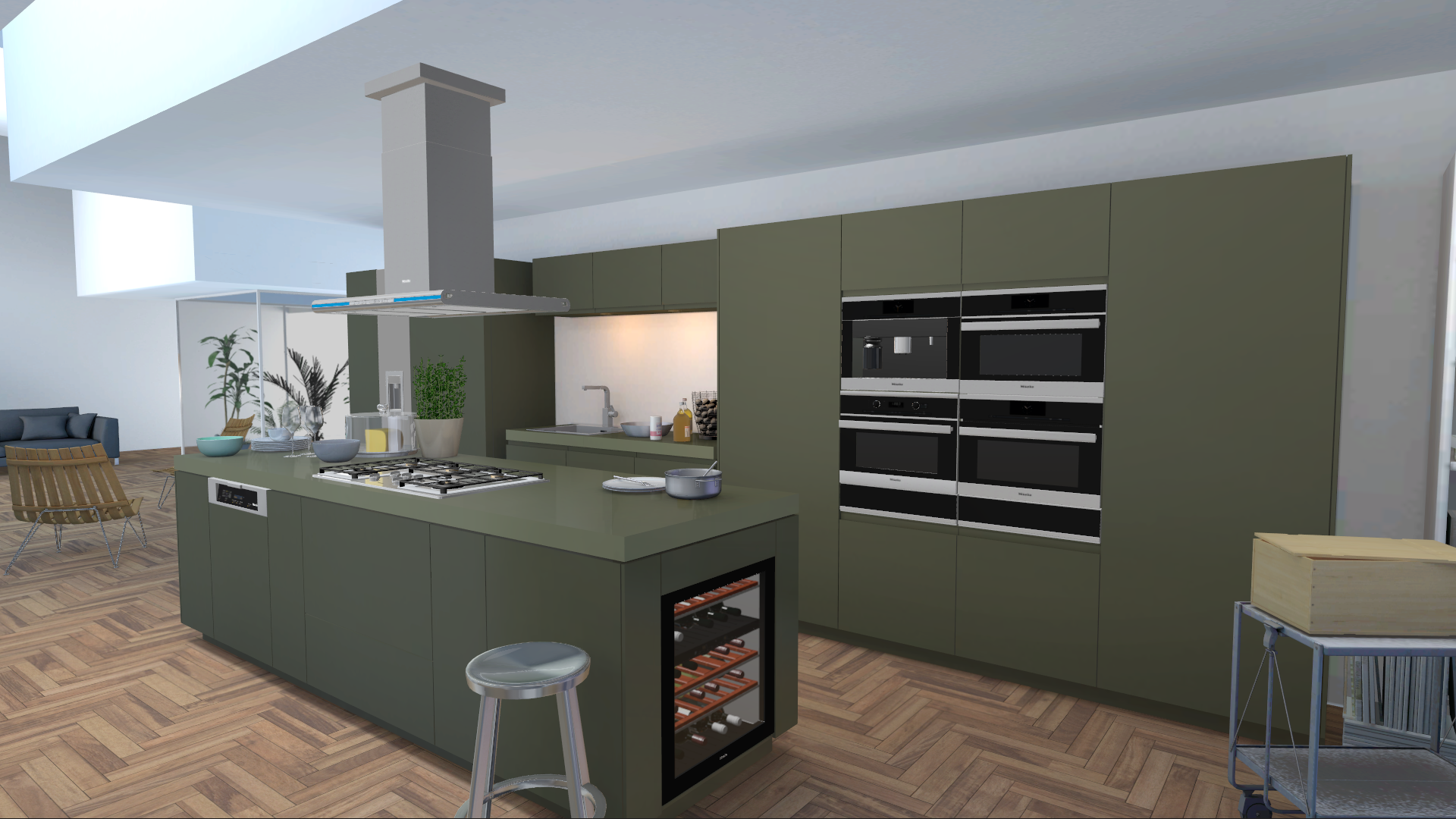 miele kitchen appliance visualizer visualisierung kueche khaki 