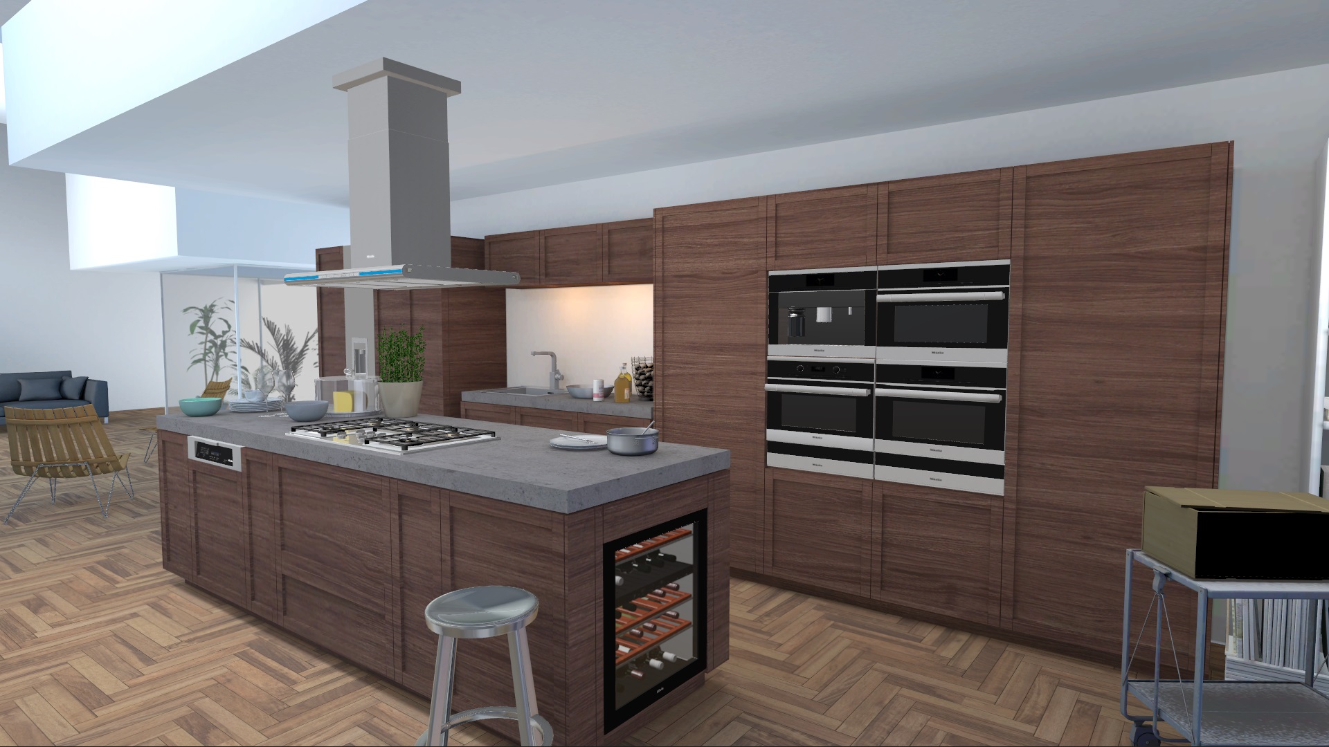 miele kitchen appliance visualizer kueche mit parkettboden