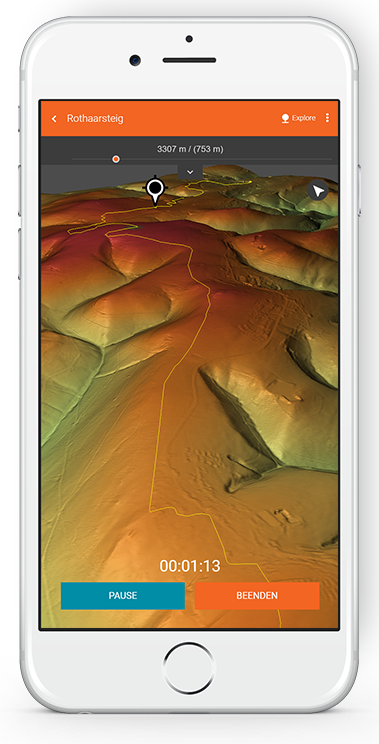 hike and seek app auf iphone 3d terrain
