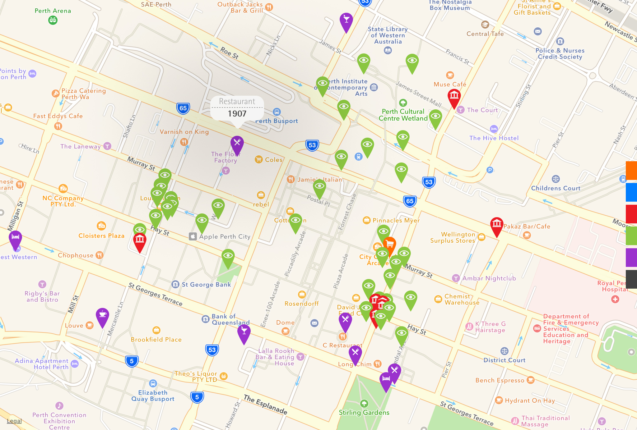 red dot maps design locations perth