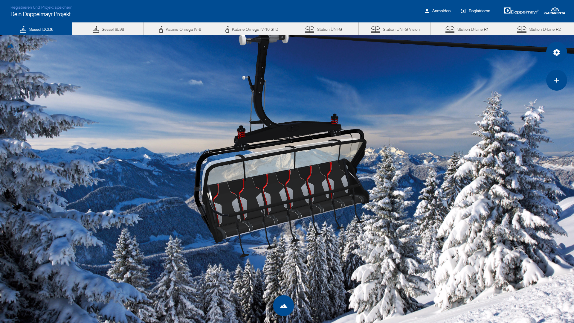 webgl konfigurator mit sessellift doppelmayr ropeway