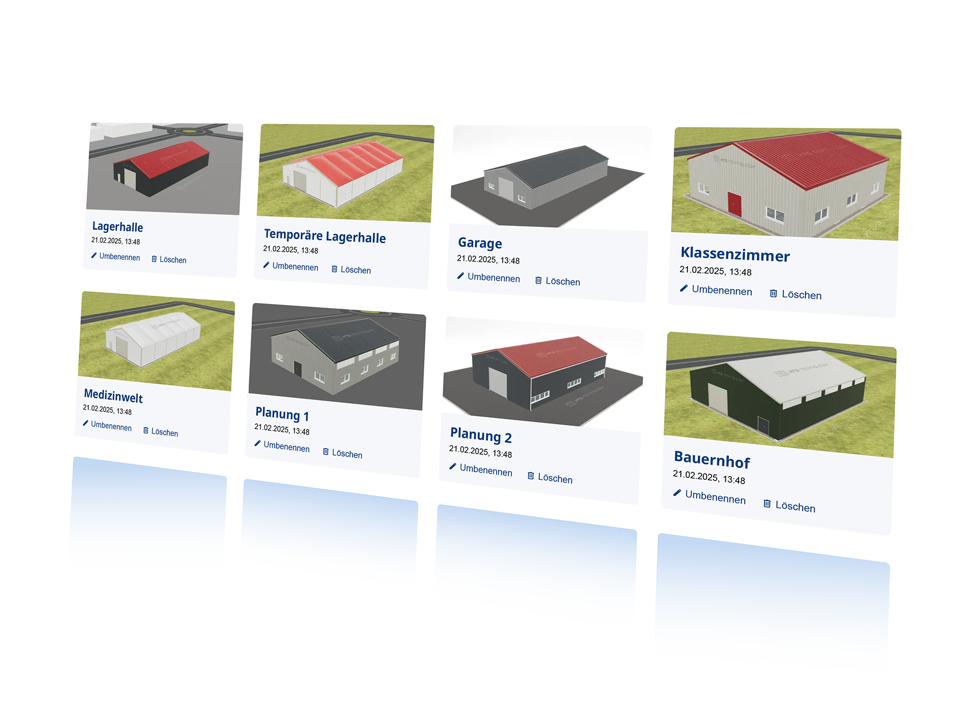 webgl konfigurator gespeicherte planungen tentiq