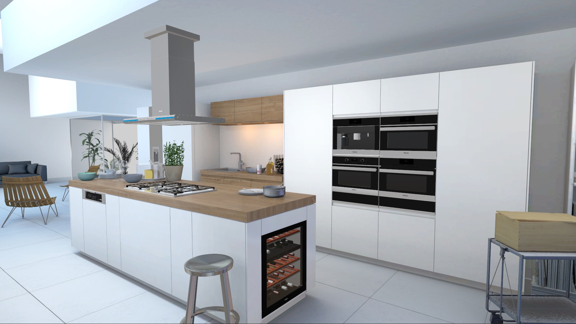 miele kitchen appliance visualizer weiße kueche mit kuechegeraeten
