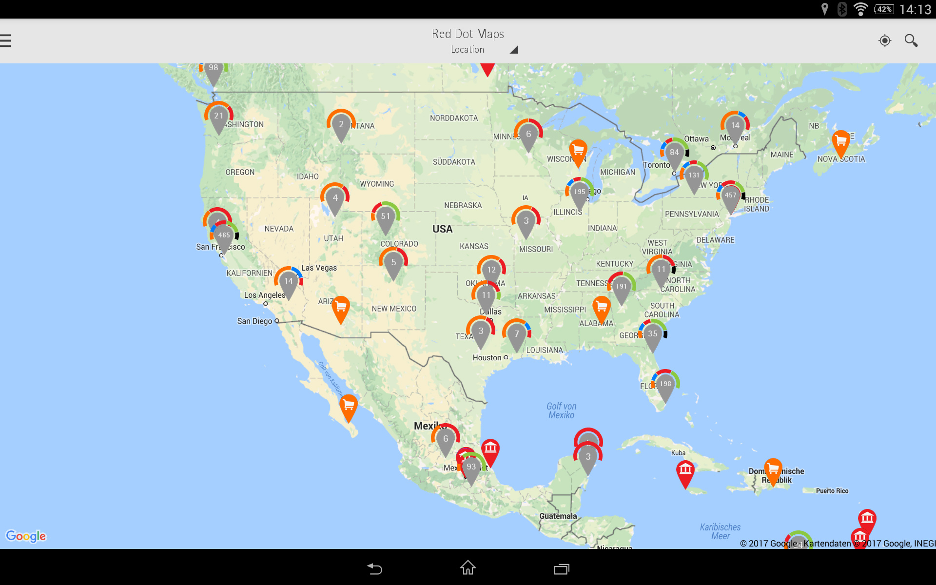 red dot app für android mit design locations