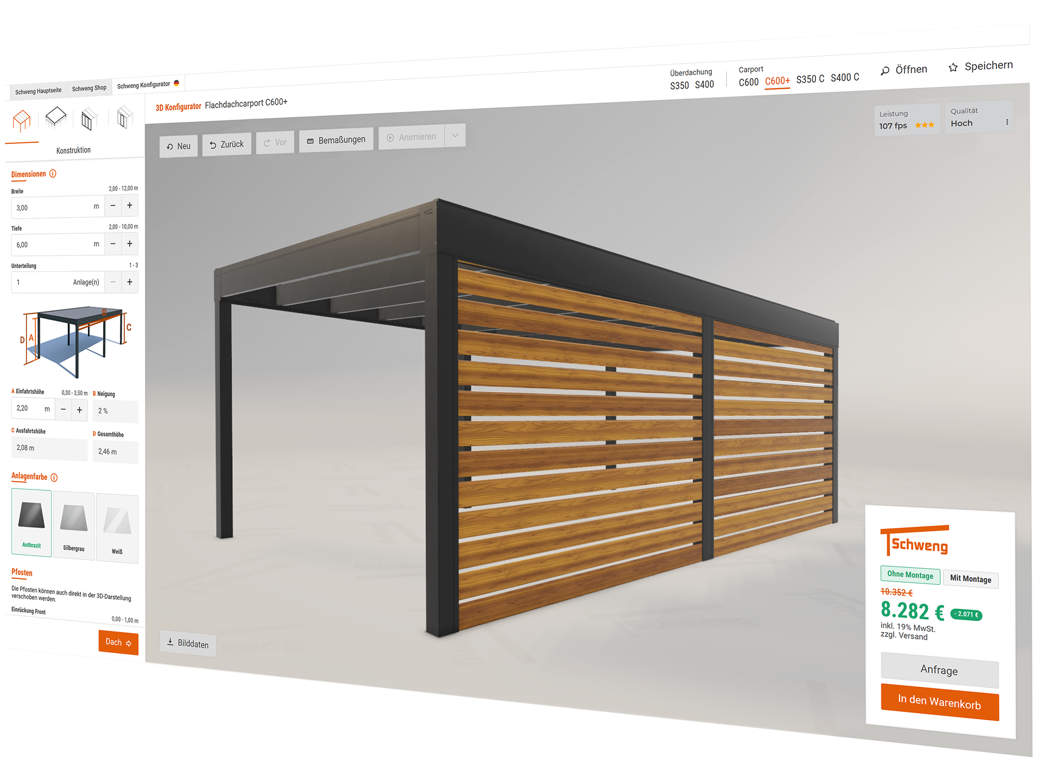 konfigurator webgl von anfang bis ende schweng carportkonfigurator