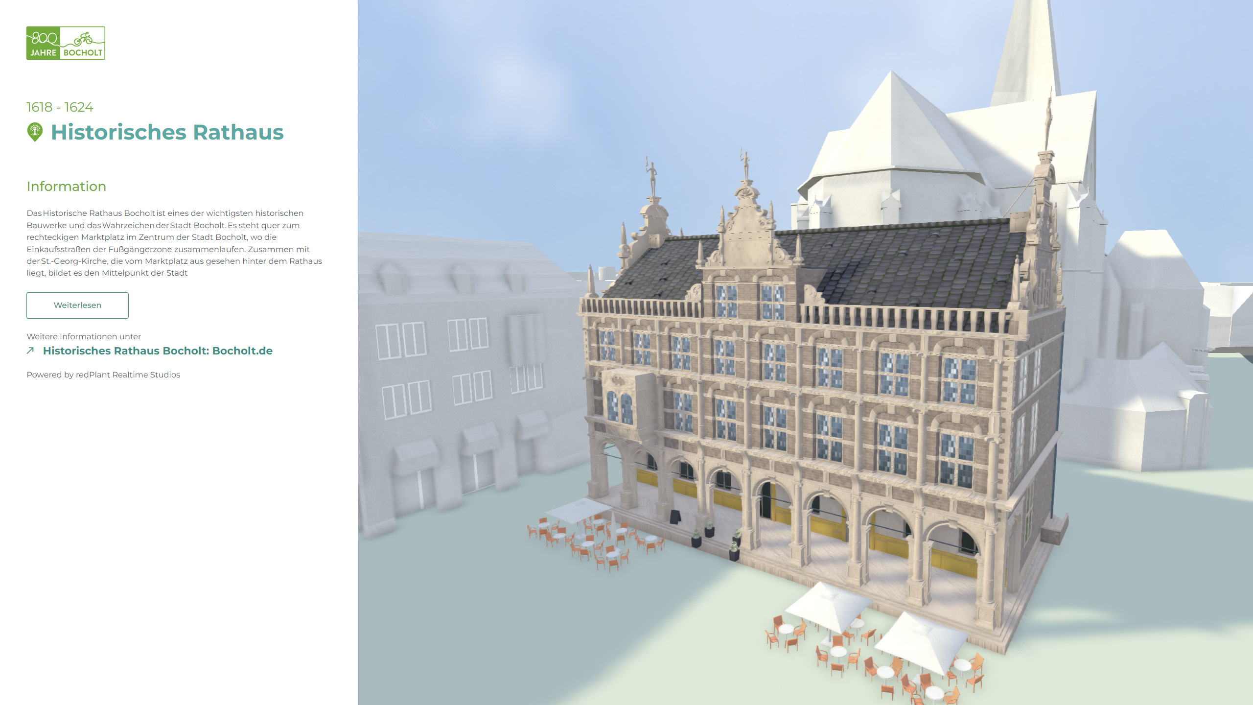 webgl application interaktives Stadtmodell historische rathaus stadtmarketing bocholt