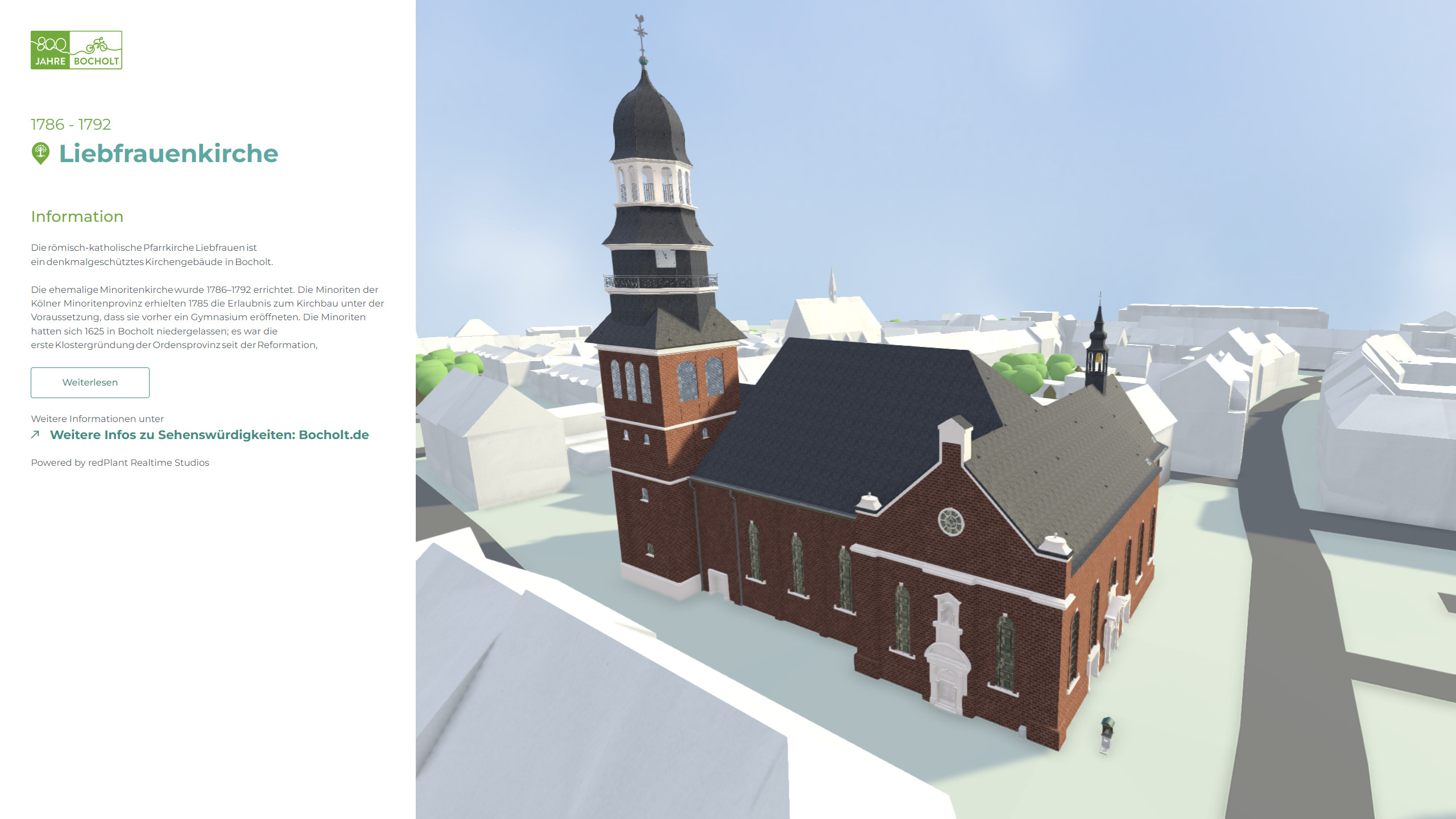 webgl application interaktives Stadtmodell liebfrauenkirche stadtmarketing bocholt