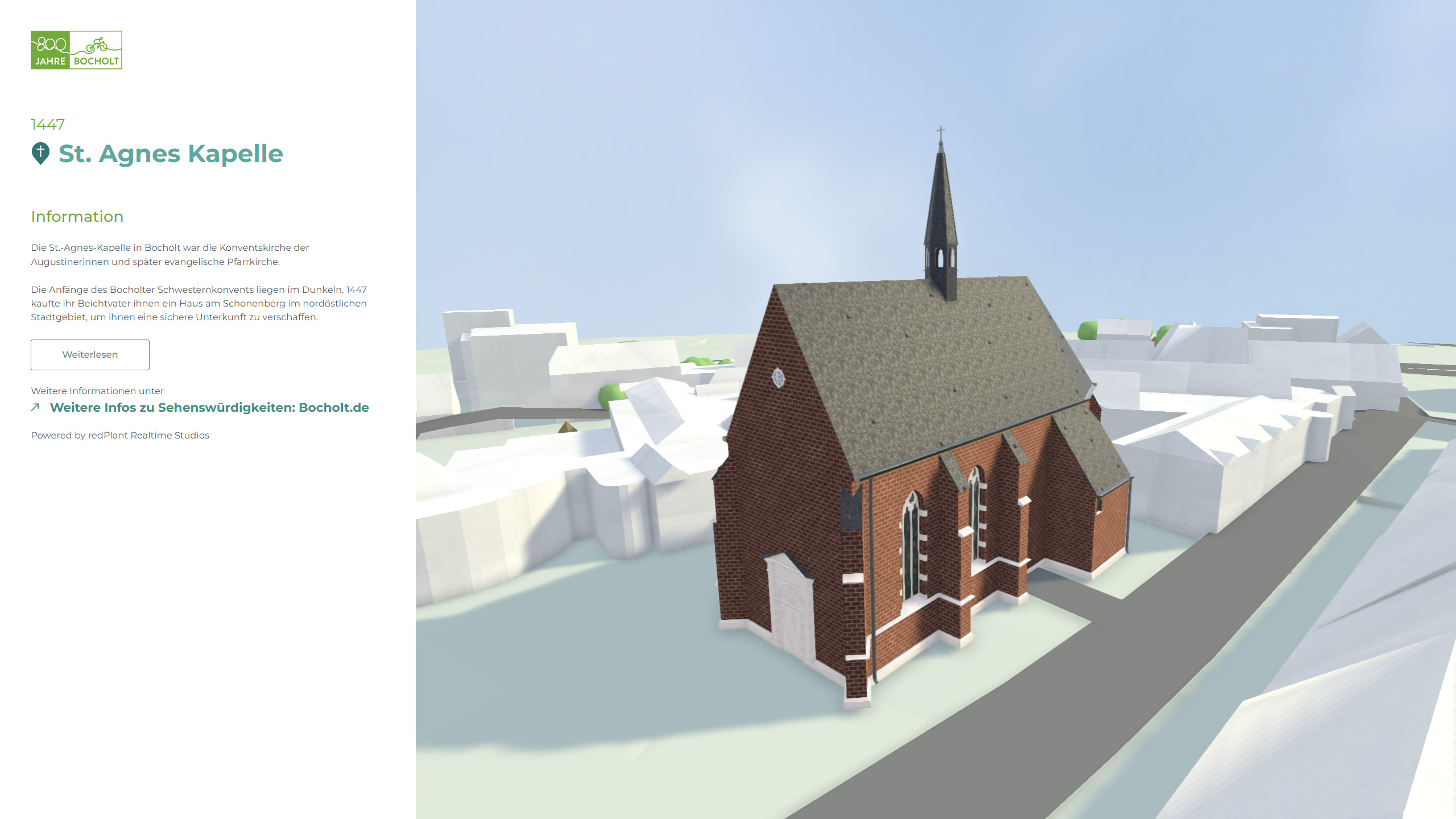webgl application interaktives Stadtmodell st agnes kapelle stadtmarketing bocholt